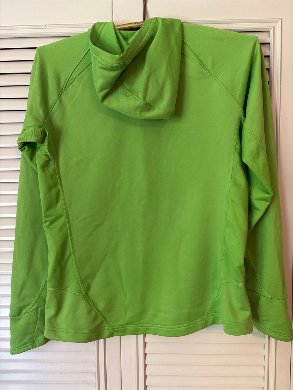 Nike Dri-Fit Women’s Neon Green Quarter-Zip Athletic Pullover with Hood Size Med - Picture 4 of 9